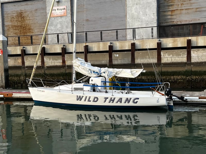 The J/80 Wild Thang at the dock